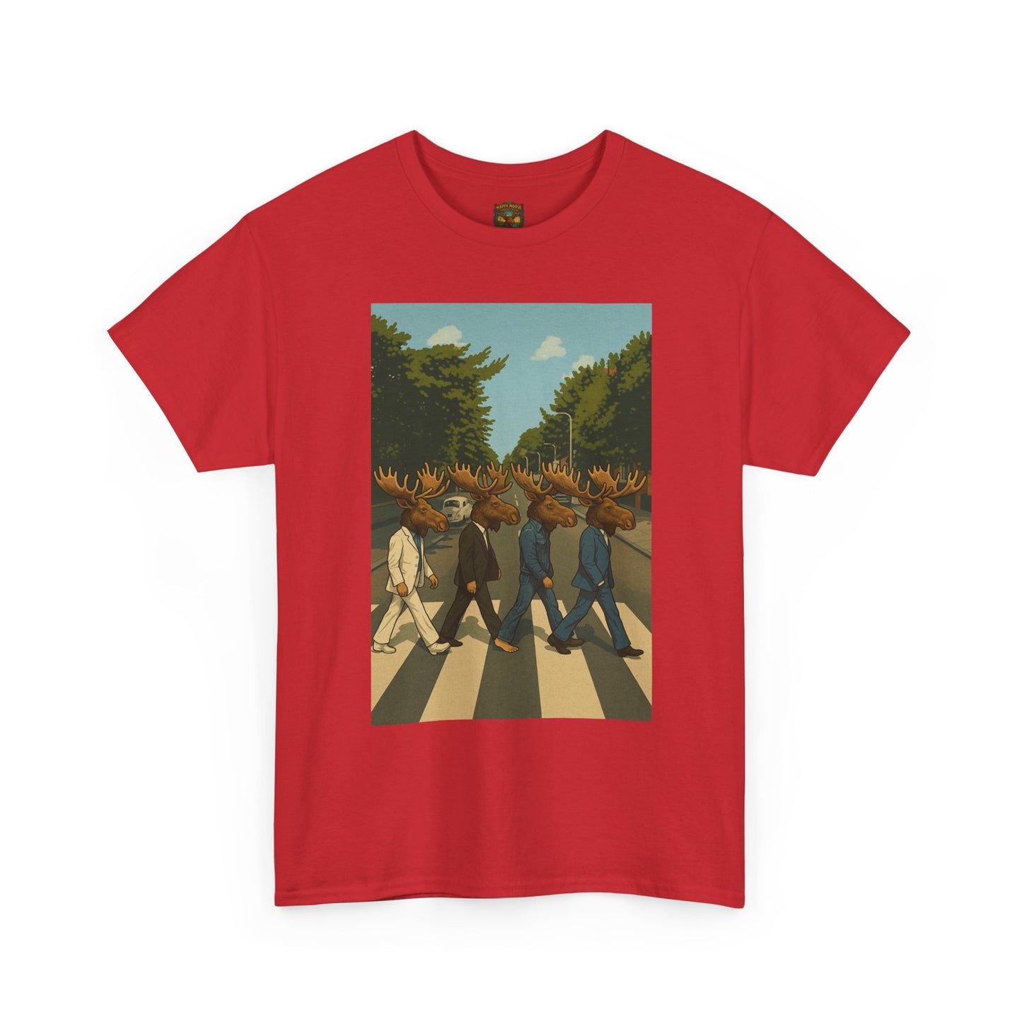 Moose Abbey Road Tee — Retro Parody Band Graphic T-Shirt