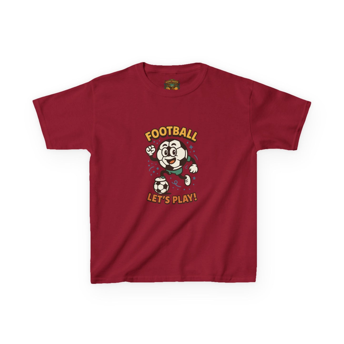 Kids Football Tee — "Football Let's Play" Retro Cartoon Soccer Shirt