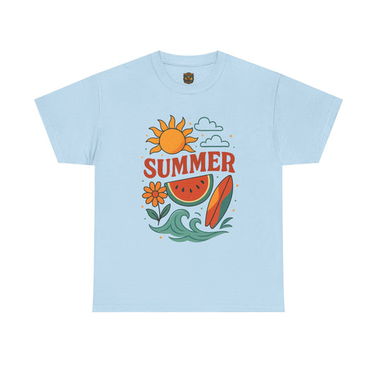 Summer Beach Tee | Surf Waves Palm Tree Graphic