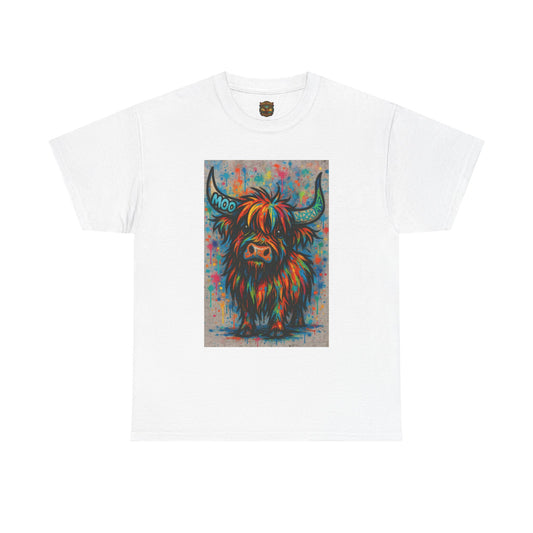 Psychedelic Highland Cow T-Shirt | Retro Rainbow Cow Art 8