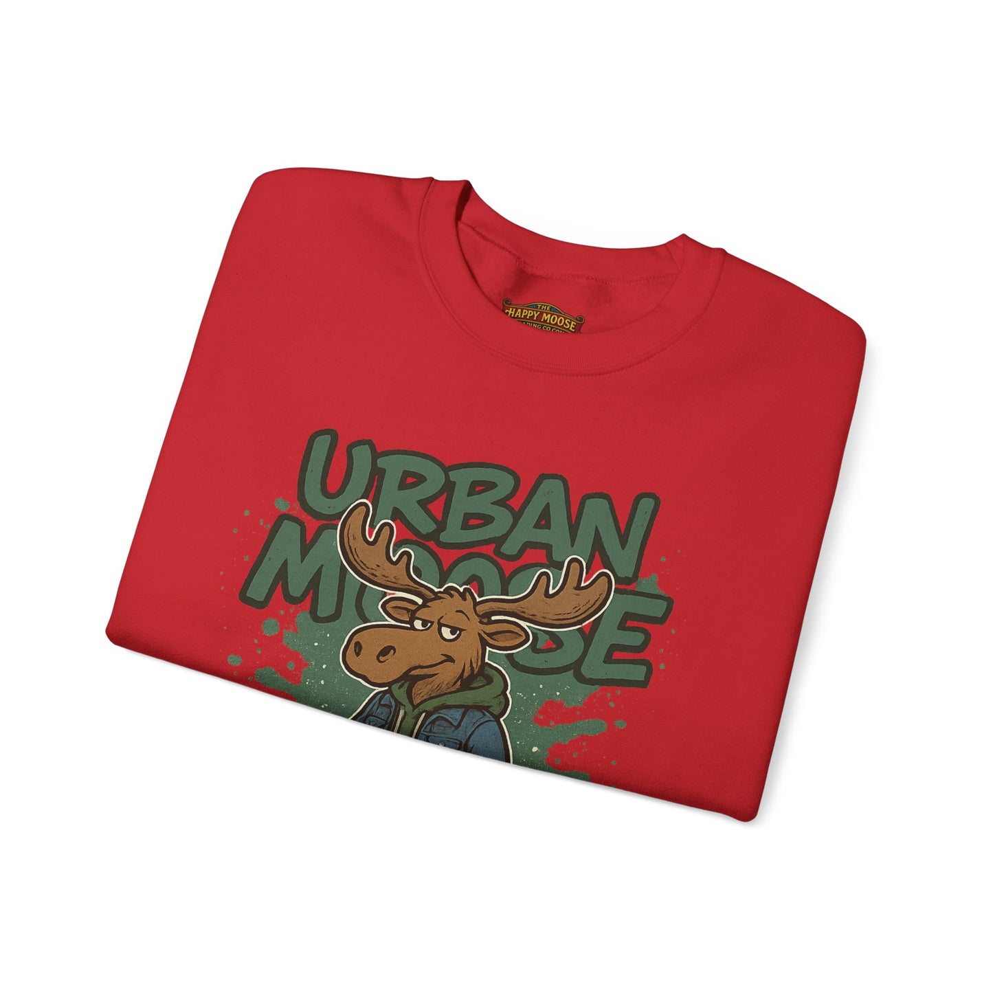 Urban Moose Crewneck Sweatshirt — Graphic Cartoon Moose Streetwear
