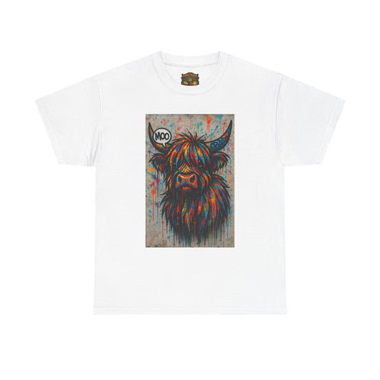 Psychedelic Highland Cow T-Shirt | Retro Rainbow Cow Art 7