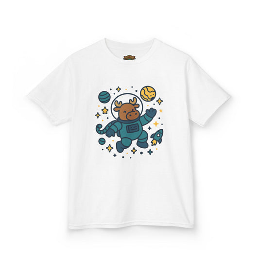 Kids Tee — Cute Astronaut Moose Space Shirt for Children