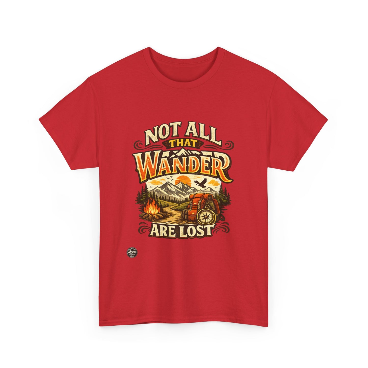 Wander Camper T‑Shirt — "Not All That Wander Are Lost" Adventure Tee