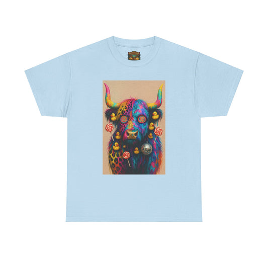 Psychedelic Highland Cow T-Shirt | Retro Rainbow Cow Art 6