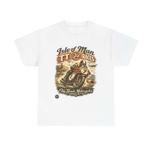 Oily Hands Isle of Man TT Motorcycle Tee — Oily Hands Vintage Racing Shirt #012 E
