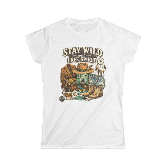 Boho Western "Stay Wild and Free" Women's Tee