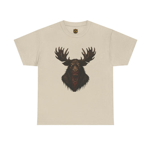 Moose Skull Graphic Tee — Dark Forest Horror Antler Shirt