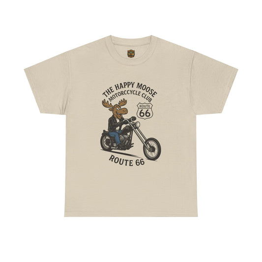 Happy Moose Motorcycle Club Route 66 T-Shirt | Moose Biker Tee