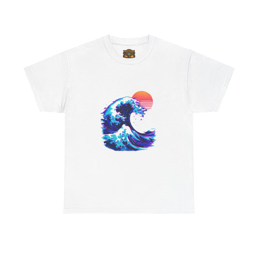 Wave Sunset T-Shirt — Retro Ocean Wave Graphic Tee