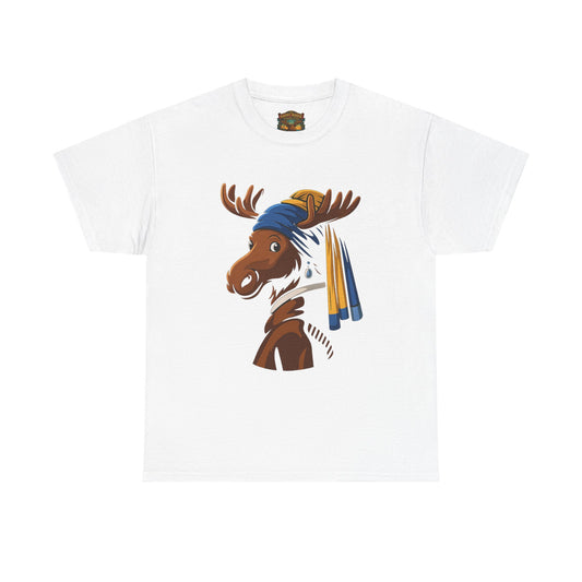 The Moose With The Pearl Earring Graphic Tee — Playful Moose with Headwrap T-Shirt
