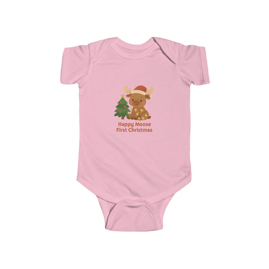 Baby Vest Infant Bodysuit — 'Happy Moose First Christmas' Holidays