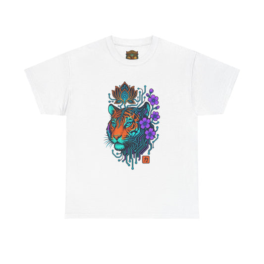 Tiger Graphic T-Shirt — Majestic Striped Cat Design