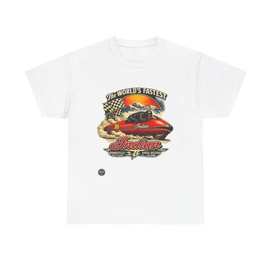 Indian Motorcycle 'The World's Fastest' Tee — Retro Racing Motorcycle T-Shirt
