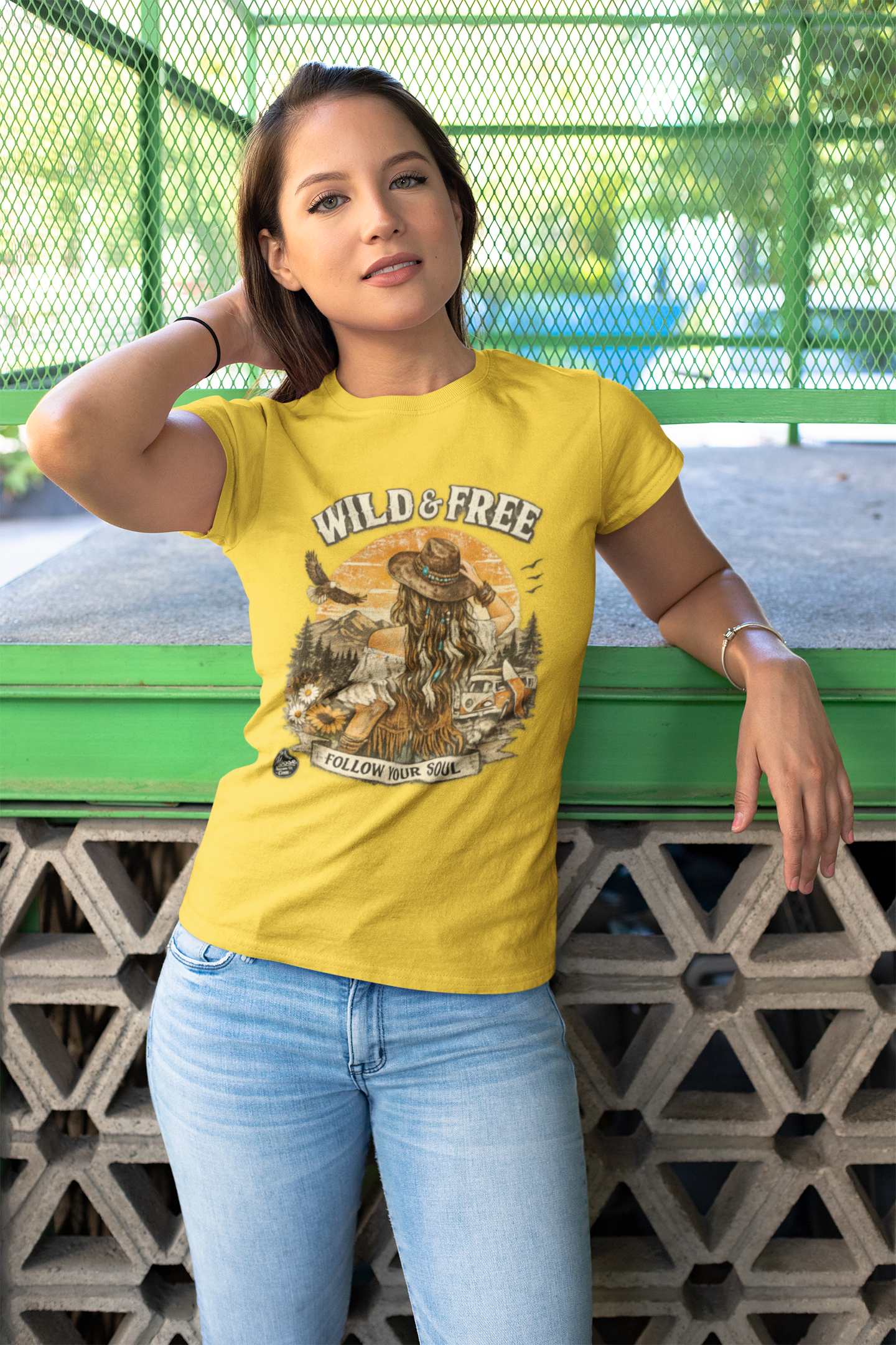 Wild & Free Women's Tee — 'Follow Your Soul' Boho Camping Graphic Shirt
