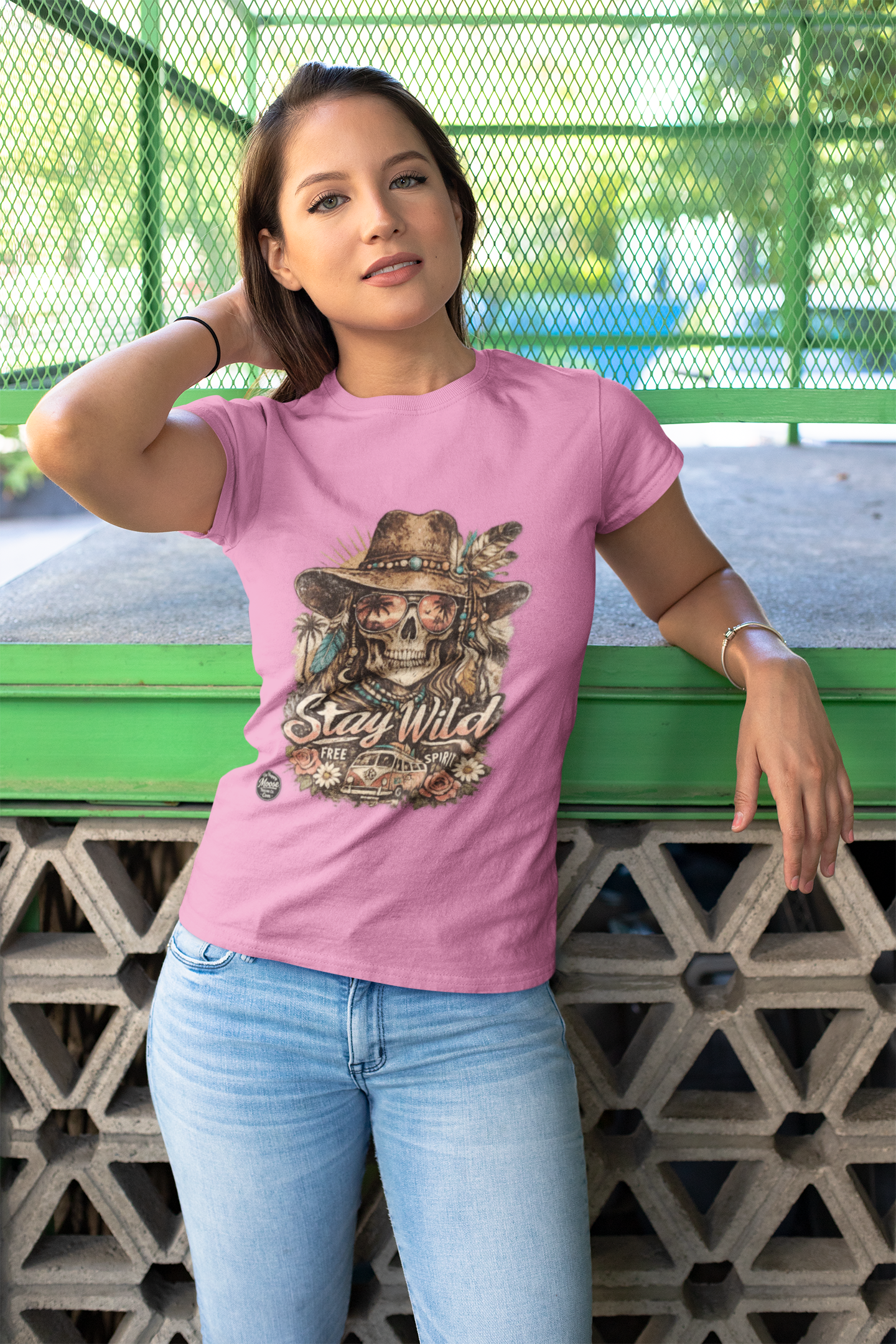 Stay Wild Skull Cowboy Women's Graphic Tee