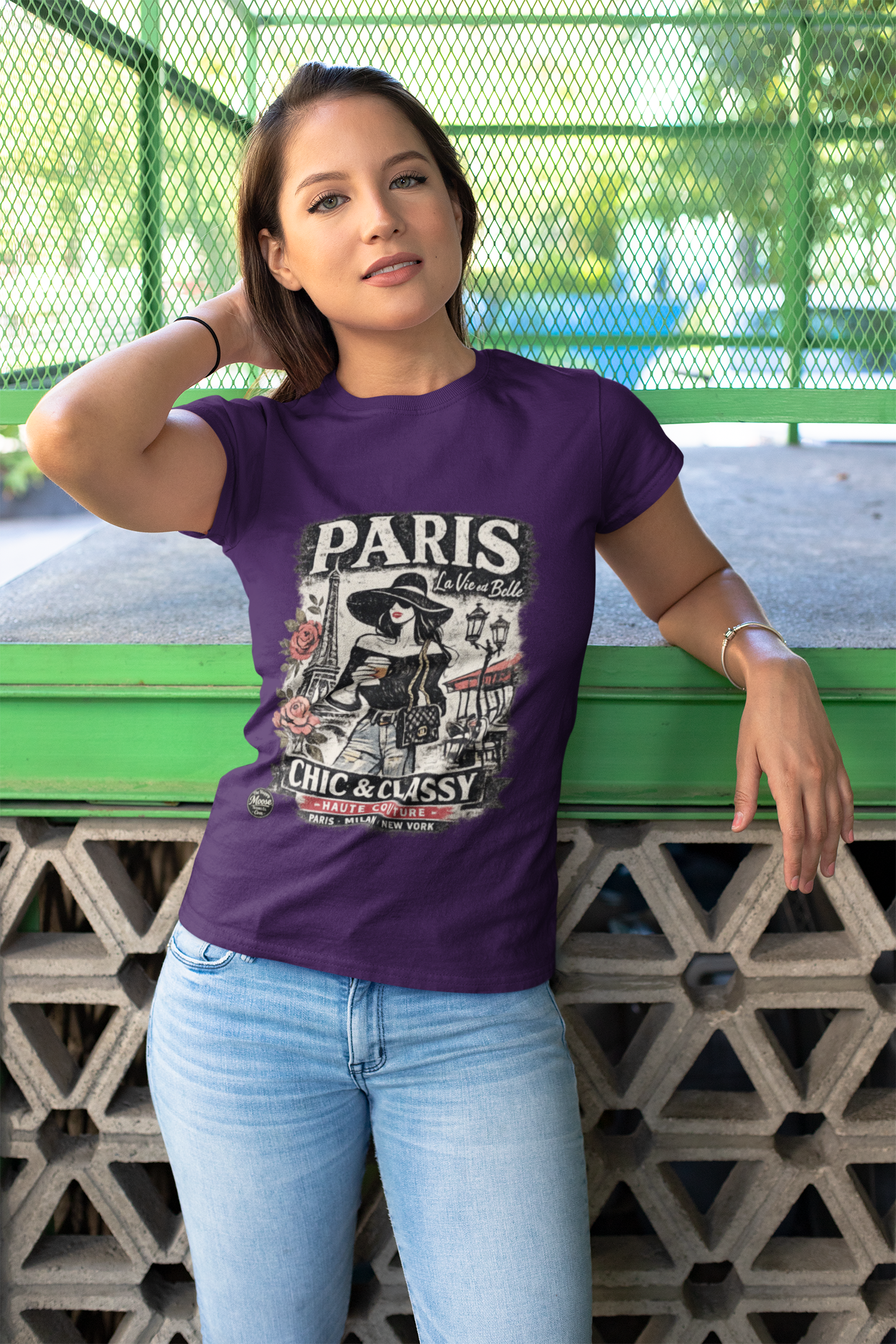 Paris Chic & Classy Women's Tee — Vintage Parisian Fashion Graphic Shirt