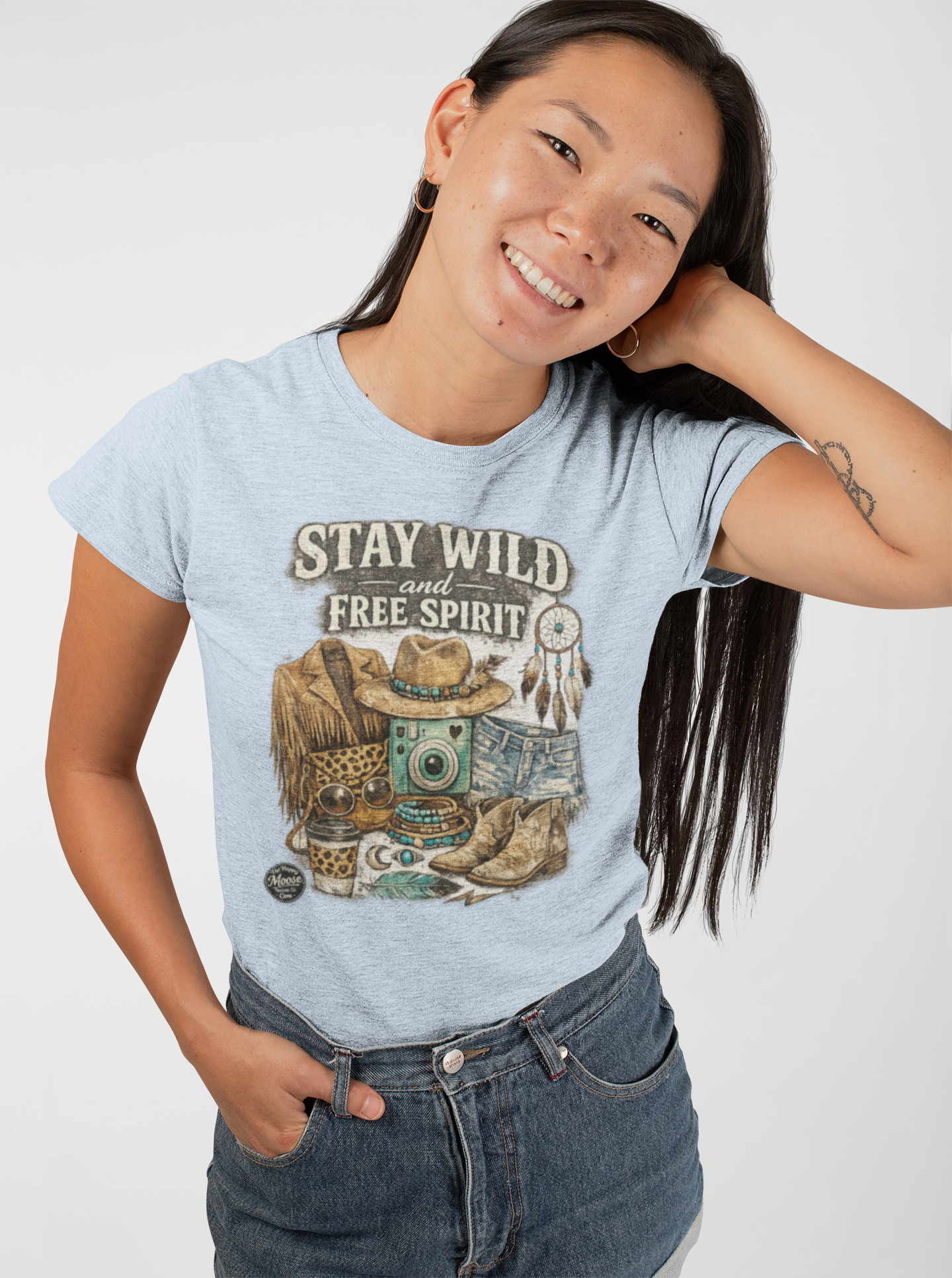 Boho Western "Stay Wild and Free" Women's Tee