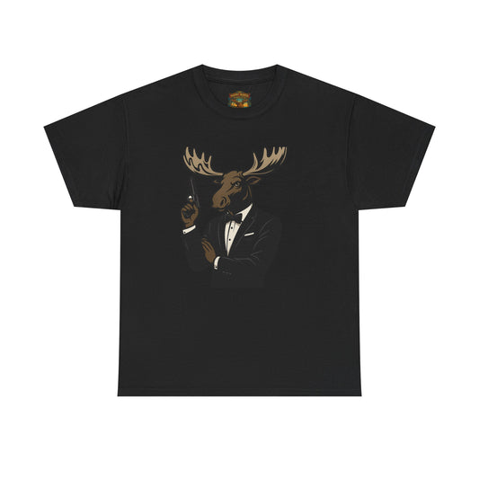 Moose in Tuxedo Graphic Tee — Gentlemen Moose Novelty T‑Shirt