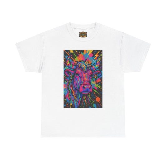 Psychedelic Highland Cow T-Shirt | Retro Rainbow Cow Art 4