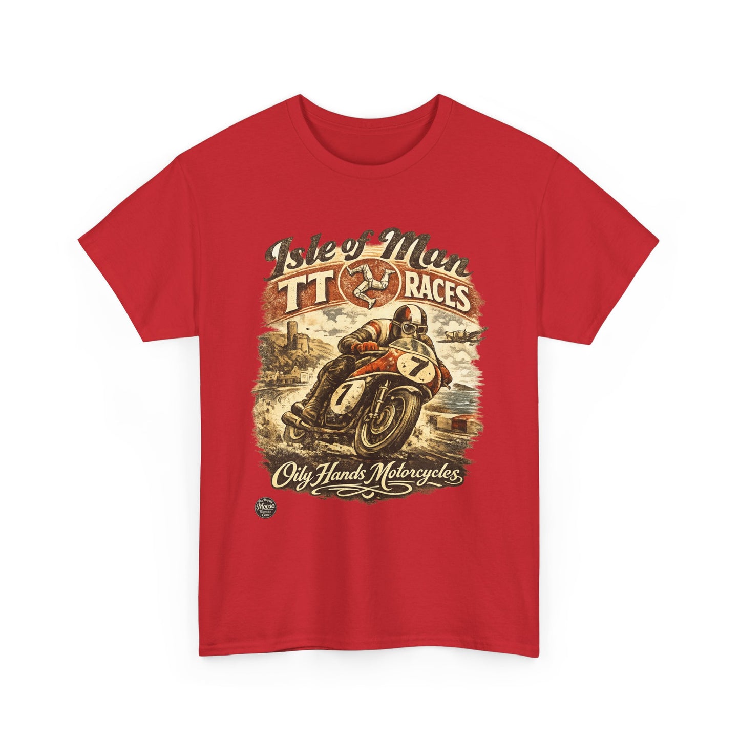 Oily Hands Isle of Man TT Motorcycle Tee — Oily Hands Vintage Racing Shirt #012 E
