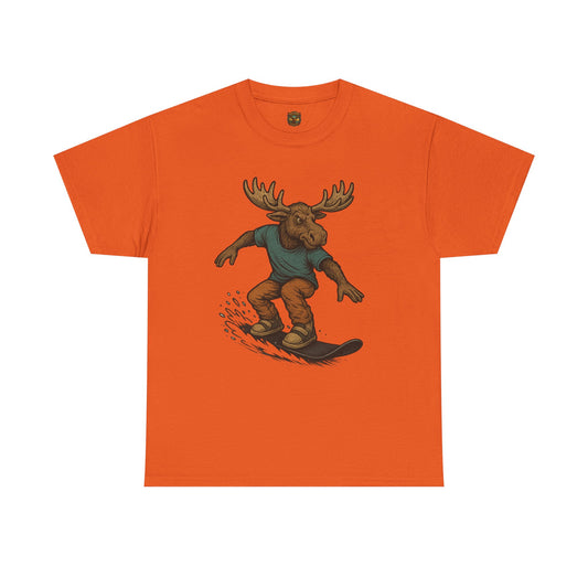 Moose Snowboarder Tee — Cool Cartoon Snowboarding Moose T-Shirt