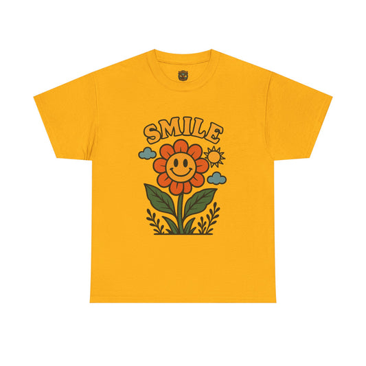 Smile With The Flowers T-Shirt | Floral Typography Tee