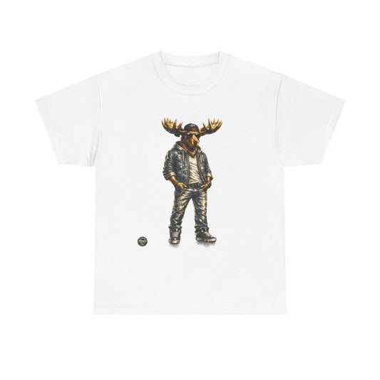 Rustic Urban Moose Graphic Tee — Outdoorsy Moose Illustration T-Shirt