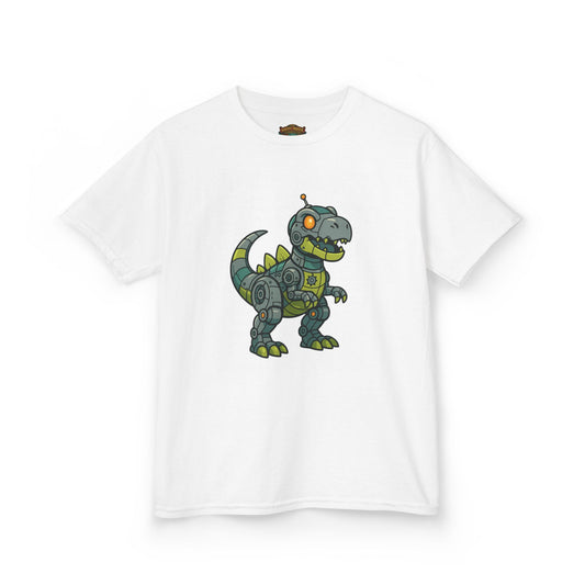 Kids Robot Dinosaur T‑Shirt — Cute Mech T‑Rex Graphic Tee for Boys & Girls