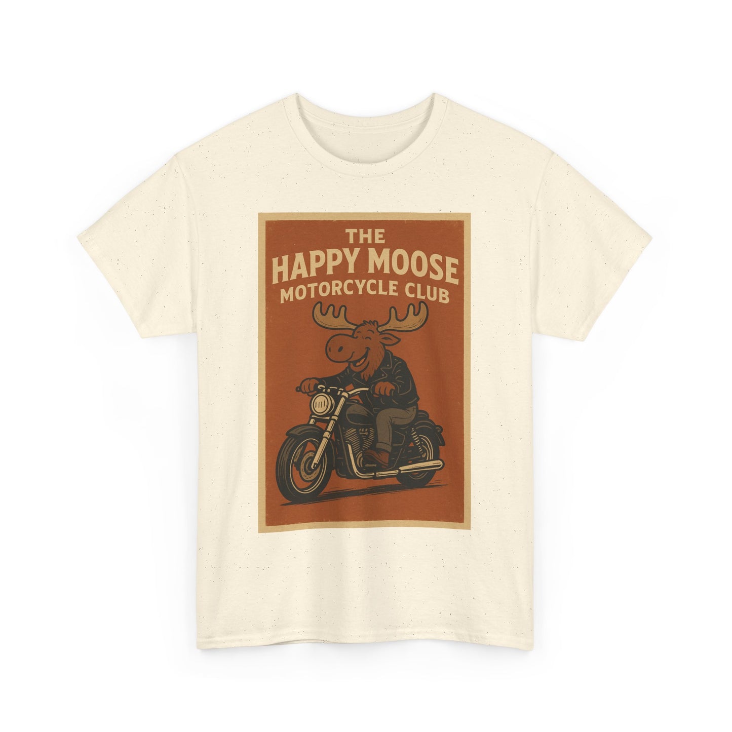 "Ride with style in the Happy Moose Motorcycle Club T-Shirt. Premium comfort, bold biker design—perfect for riders & fans alike."