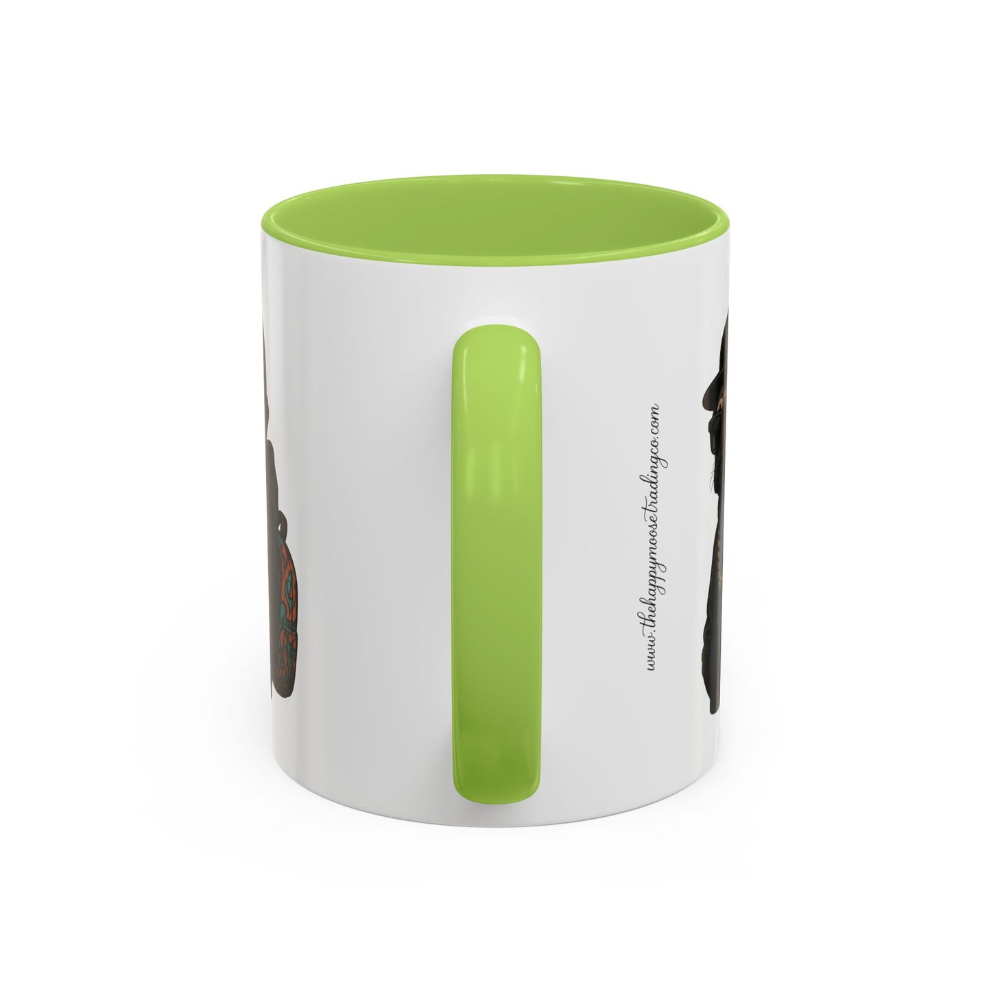 Pug Mug — Red Accent Coffee Mug with Hipster Pug Illustration (11/15oz)