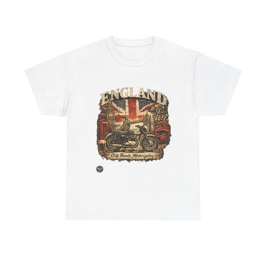 Oily Hands Motorcycles England Tee — Vintage Biker T‑Shirt #020 E
