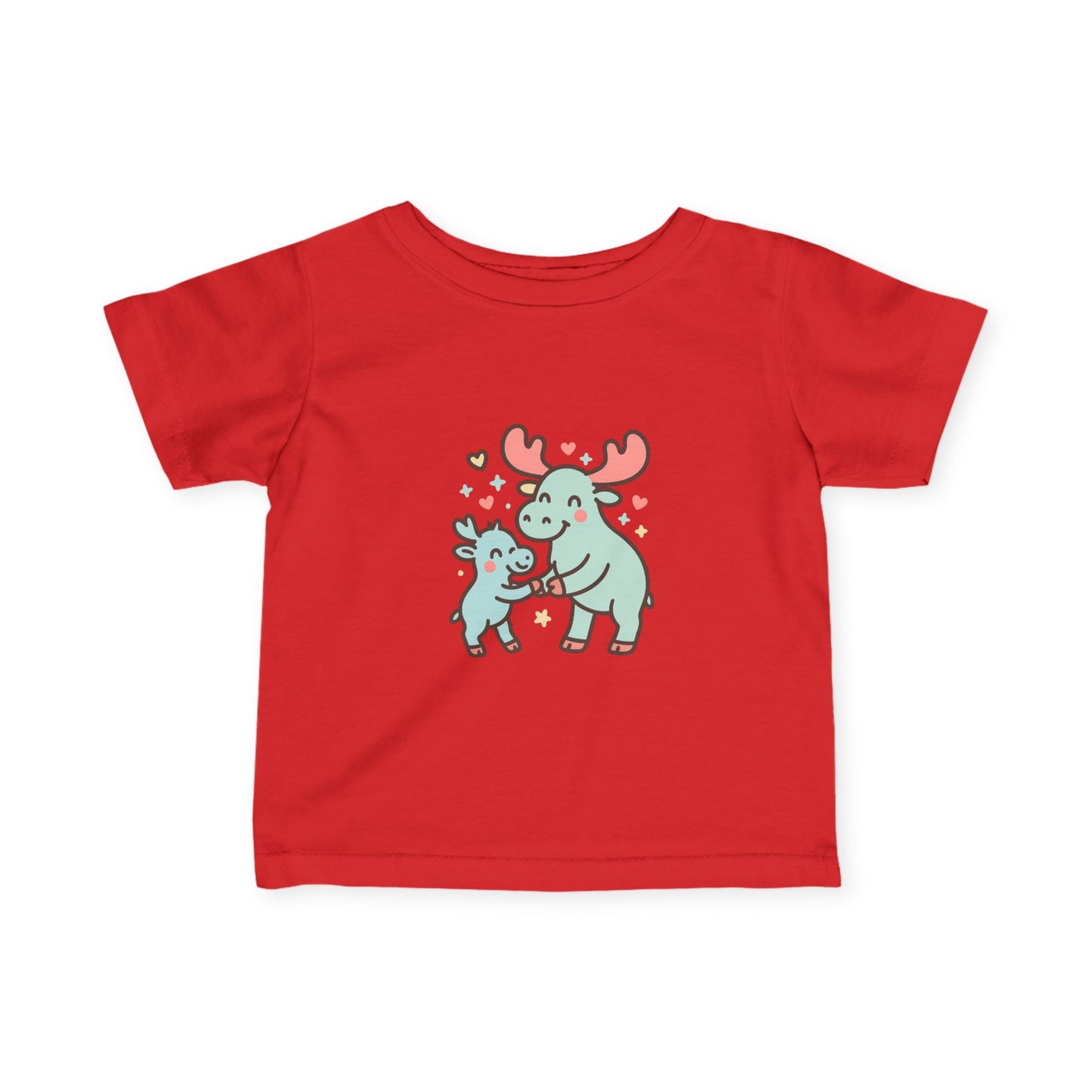 Cute Moose Mom & Baby Infant Tee — Adorable Woodland Family Baby Shirt