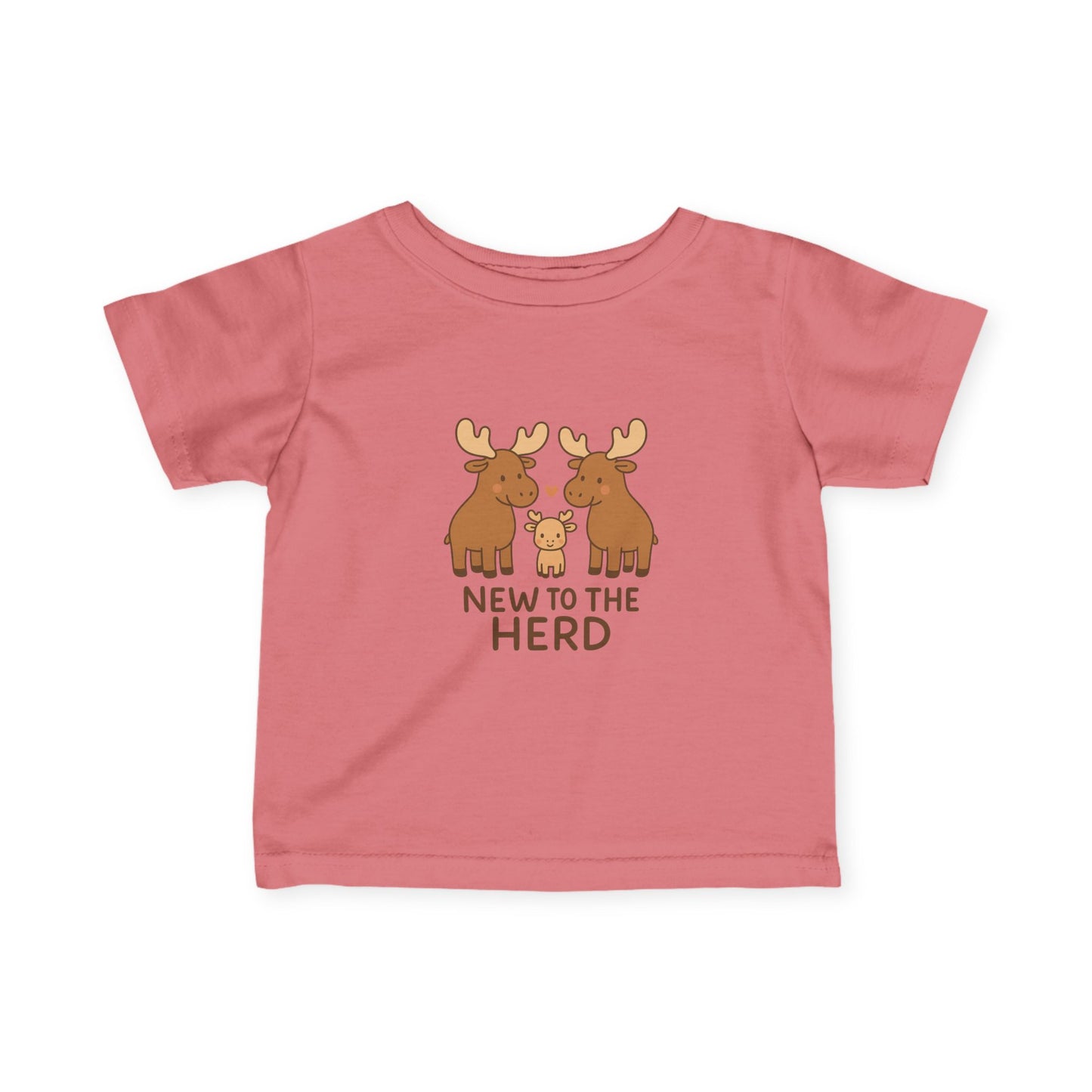 Infant Tee — "New to the Herd" Moose Family Baby Shirt