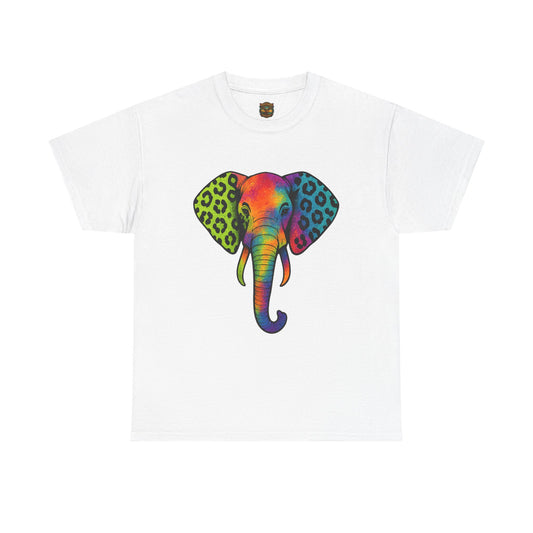 Colorful Leopard Print Elephant T-Shirt