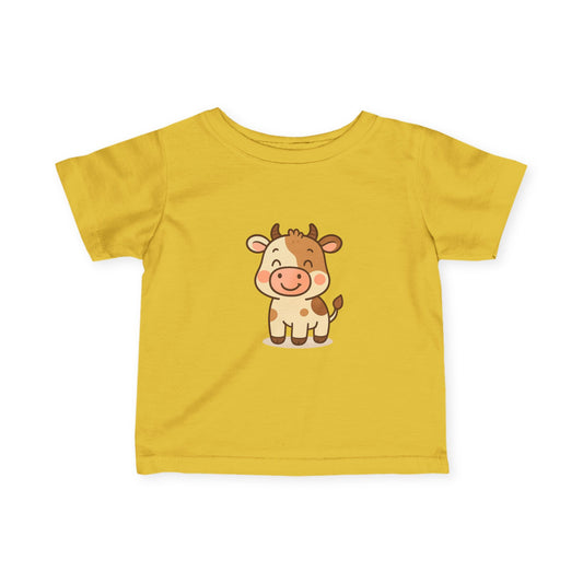Cute Cartoon Cow Infant Tee - Baby Cow Graphic Shirt
