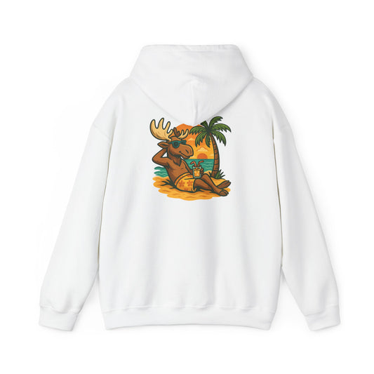 Hoodie — Relaxing Moose Beach Sunset Graphic Hooded Sweatshirt