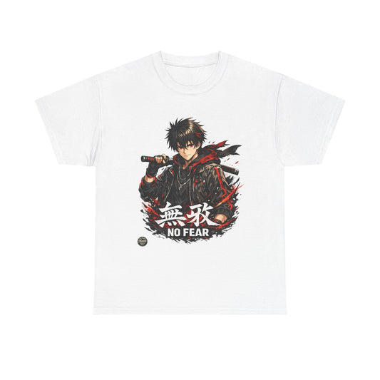 Anime Samurai 'No Fear' T-Shirt — Kanji Graphic Tee #E007