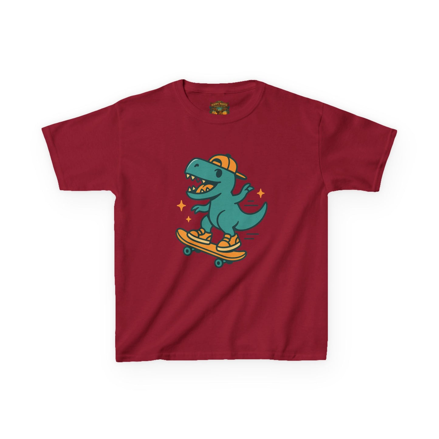 Kids Skateboarding Dino Tee — Cute Skateboard T‑Rex Graphic Shirt