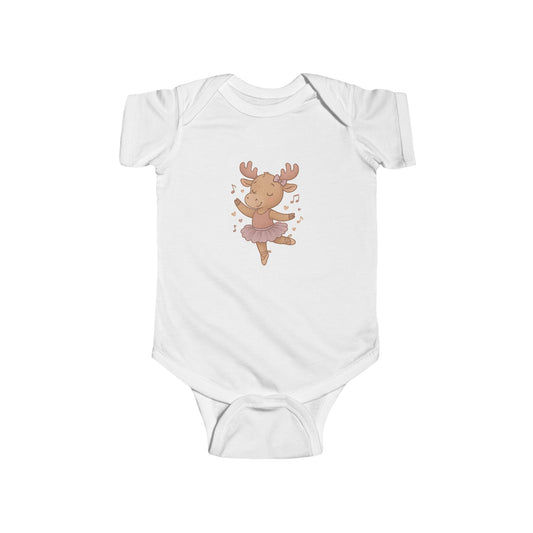 Baby Bodysuit — Cute Ballerina Moose Illustration