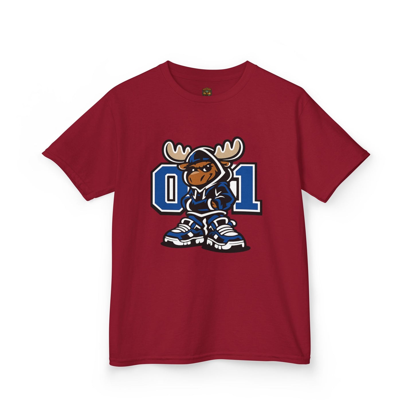 Kids Moose Mascot Tee — '01' Sporty Graphic Shirt for Boys & Girls