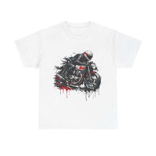 Motorcycle Racer T-Shirt Speed Rider Graphic Drip Street Art Biker Tee EBC09