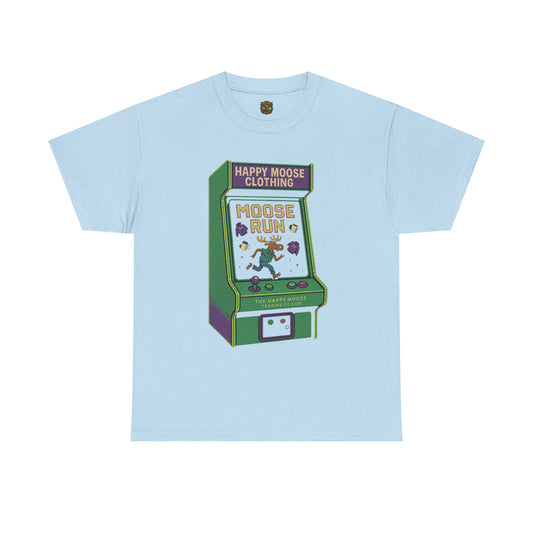 Moose Run Arcade T‑Shirt — Retro Game Moose Graphic Tee