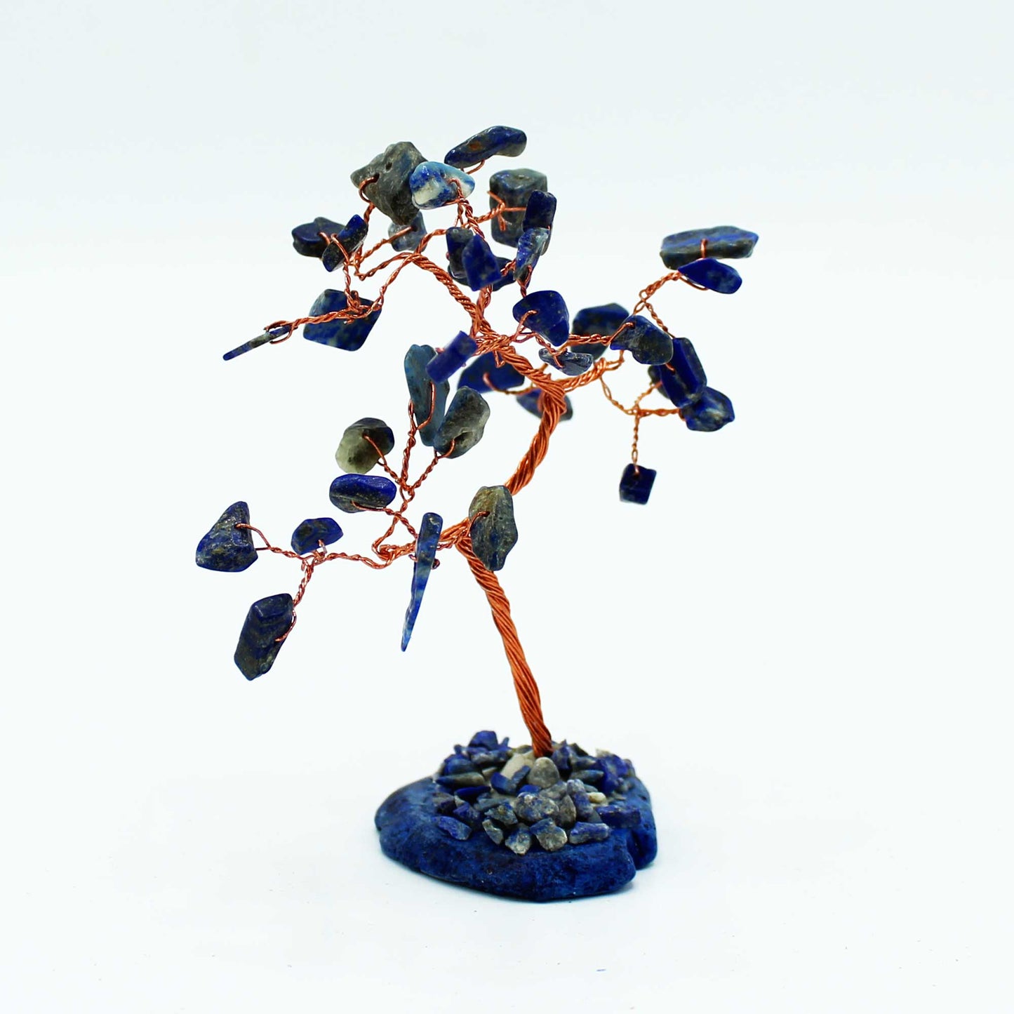 Edelsteinbaum – Sodalith auf blauem Achatsockel (35 Steine)