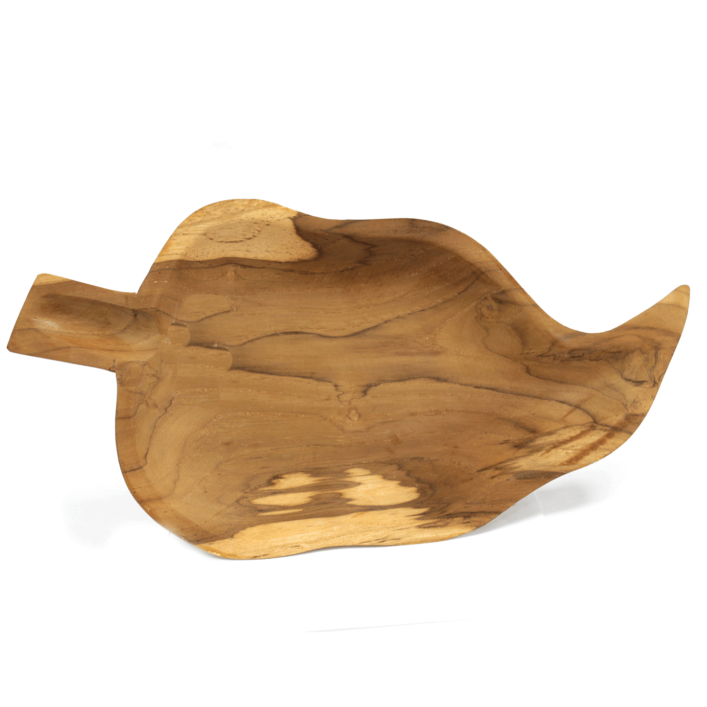Schale in Blattform aus Teakholz – ca. 32 cm