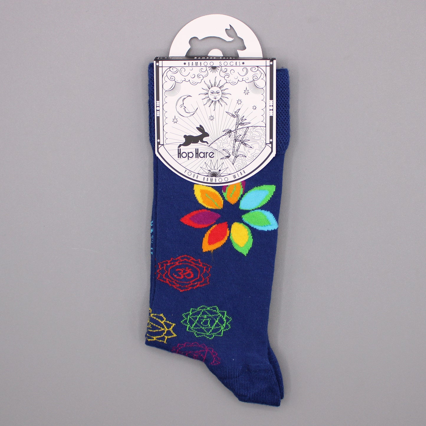 Hop Hare Bamboo Socks M/L - Rainbow Chakra
