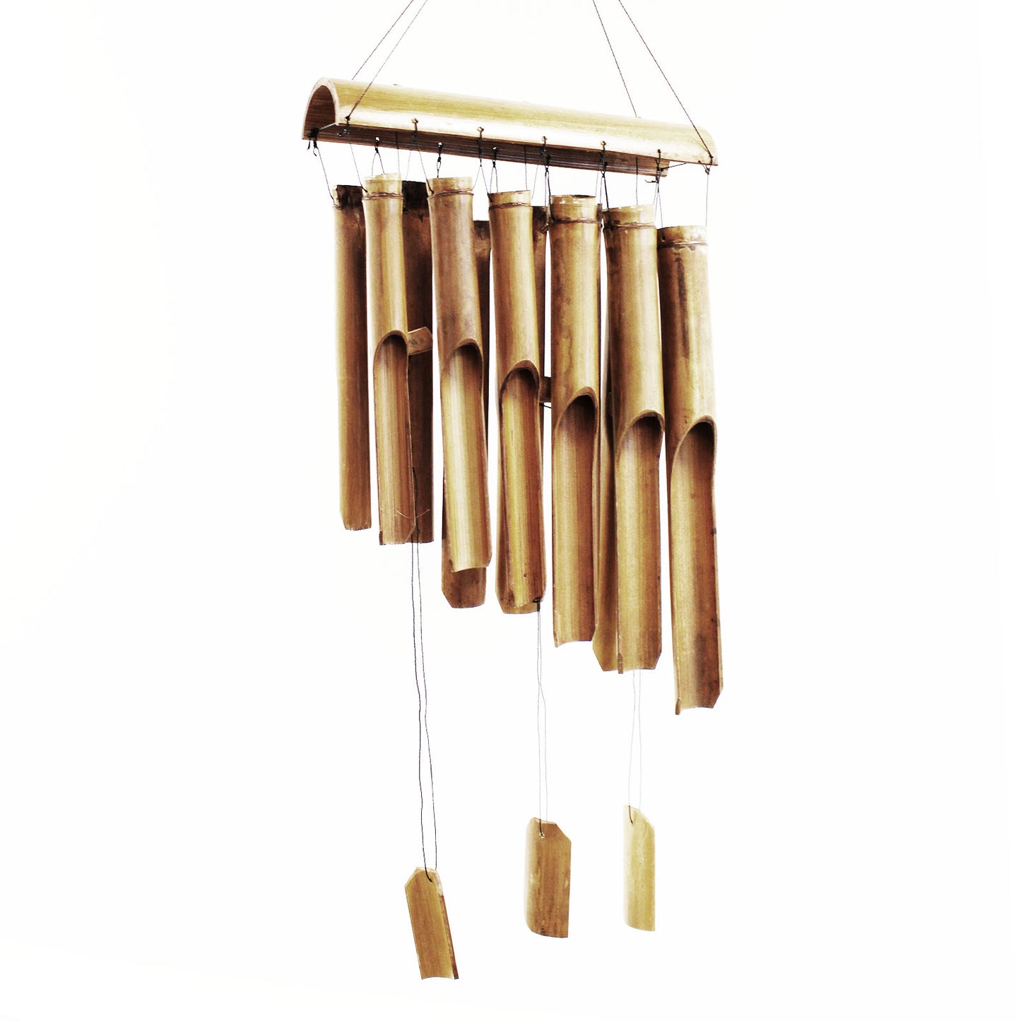 Bambus-Windspiel – Natürliches Finish – 12 große Röhren
