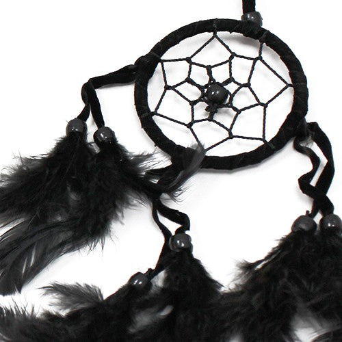 Bali Dreamcatchers - Small Round - Black/White/Red. Pack Of 6.