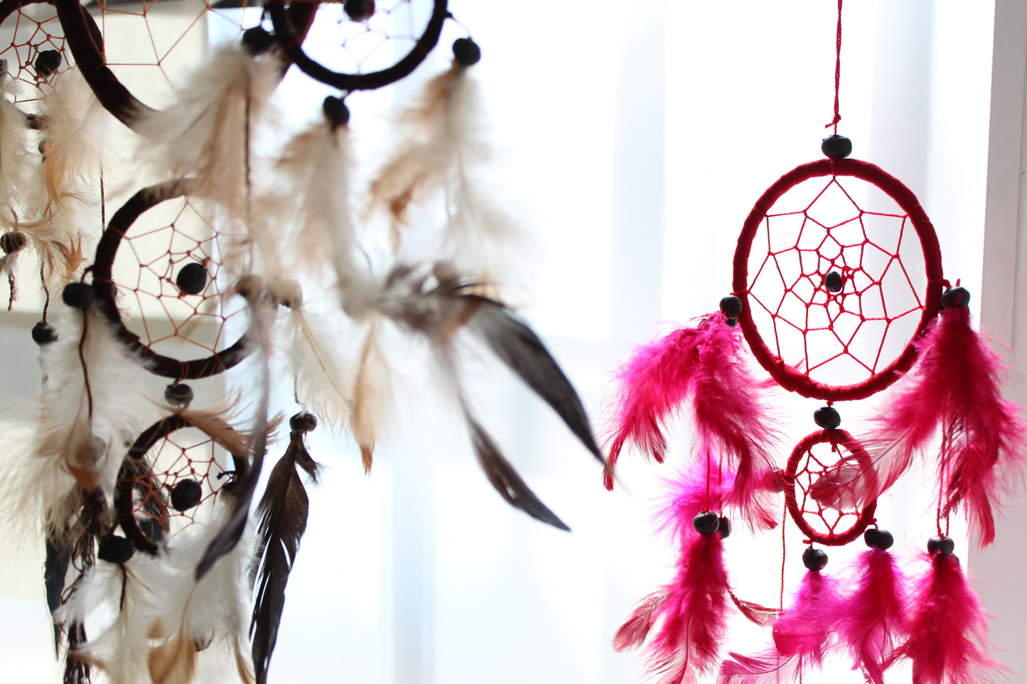 Bali Dreamcatchers - Small Round - Turq/Pink/Purp. Pack Of 6.