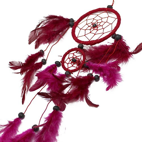 Bali Dreamcatchers - Medium Round - Black/White/Red. Pack Of 6.